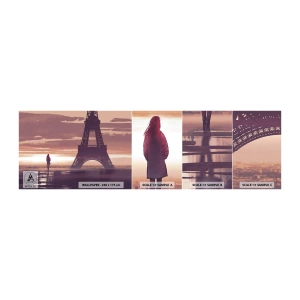 Photo Wallpaper Sample Self-Adhesive Deluxe Sticker - Only Them Two - City, Eiffel Tower, Paris - 100x30 cm