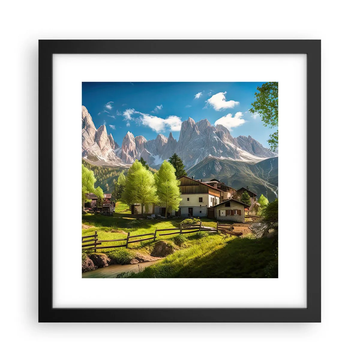 Poster in black frame - Alpine Idyll - 30x30 cm