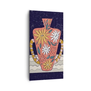 Canvas picture - Painted Vase - 65x120 cm