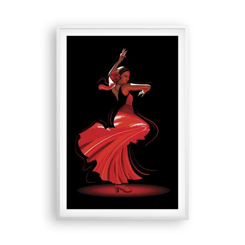 Poster in white frmae - Fiery Spirit of Flamenco - 61x91 cm