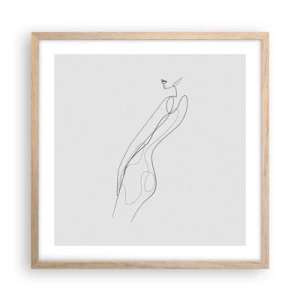 Poster in light oak frame - Barely a Promise - 50x50 cm