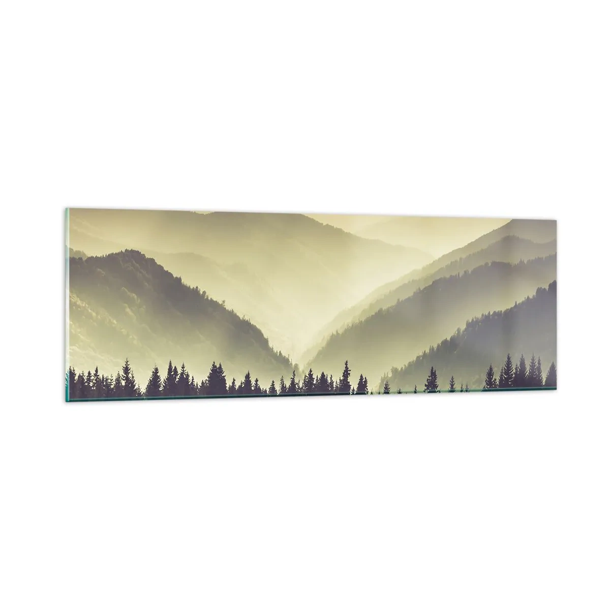 Glass picture - In a Faraway Land, Past the Mountains - 90x30 cm