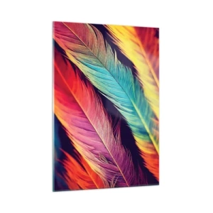 Glass picture - Feathered Rainbow - 50x70 cm