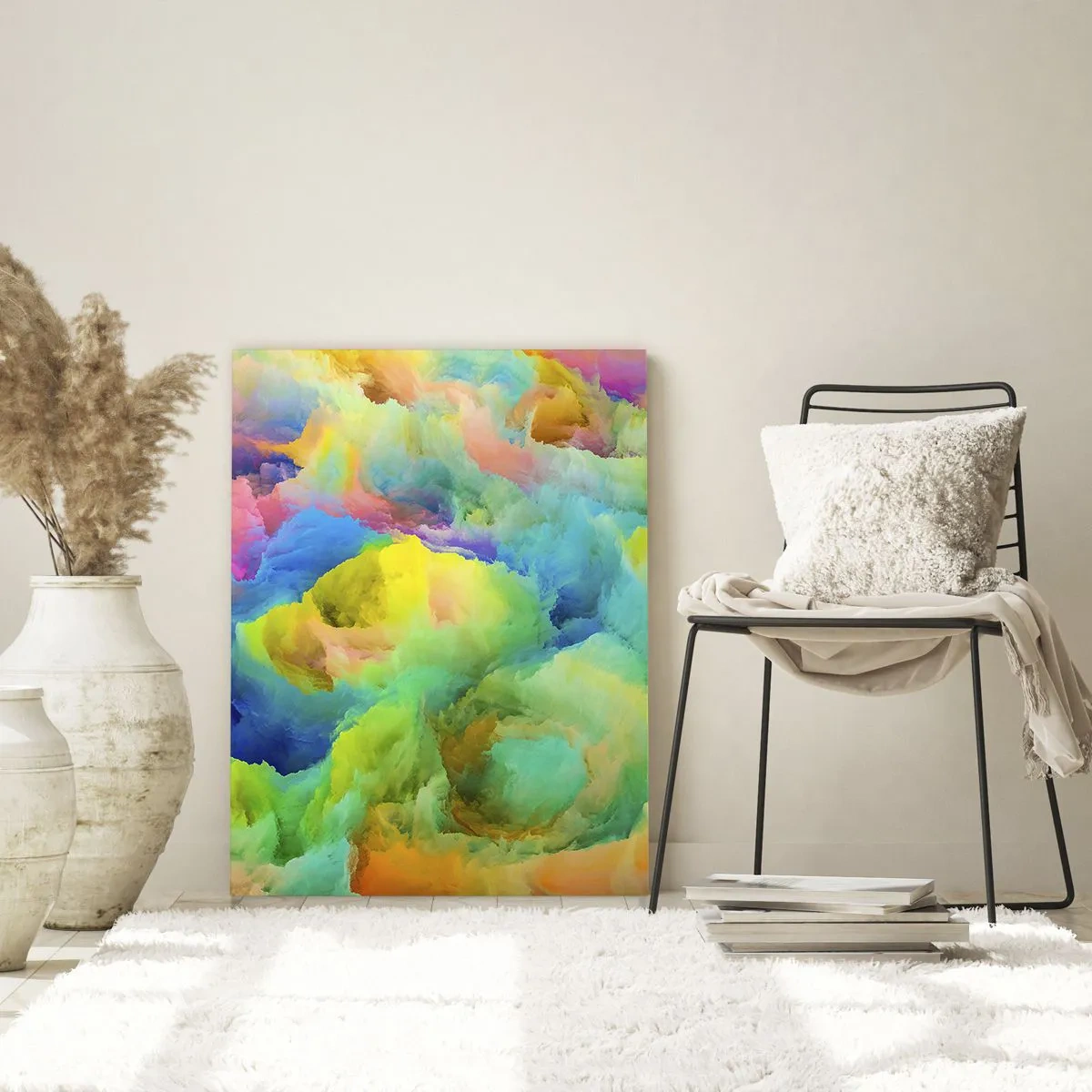 Glass picture - Rainbow Fluff - 80x120 cm