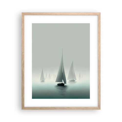 Poster in light oak frame - Built from Fog - 40x50 cm