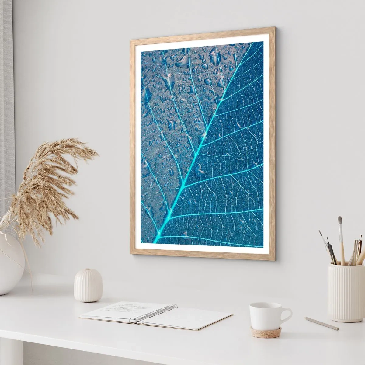 Poster in light oak frame - Life in the Blue - 70x100 cm