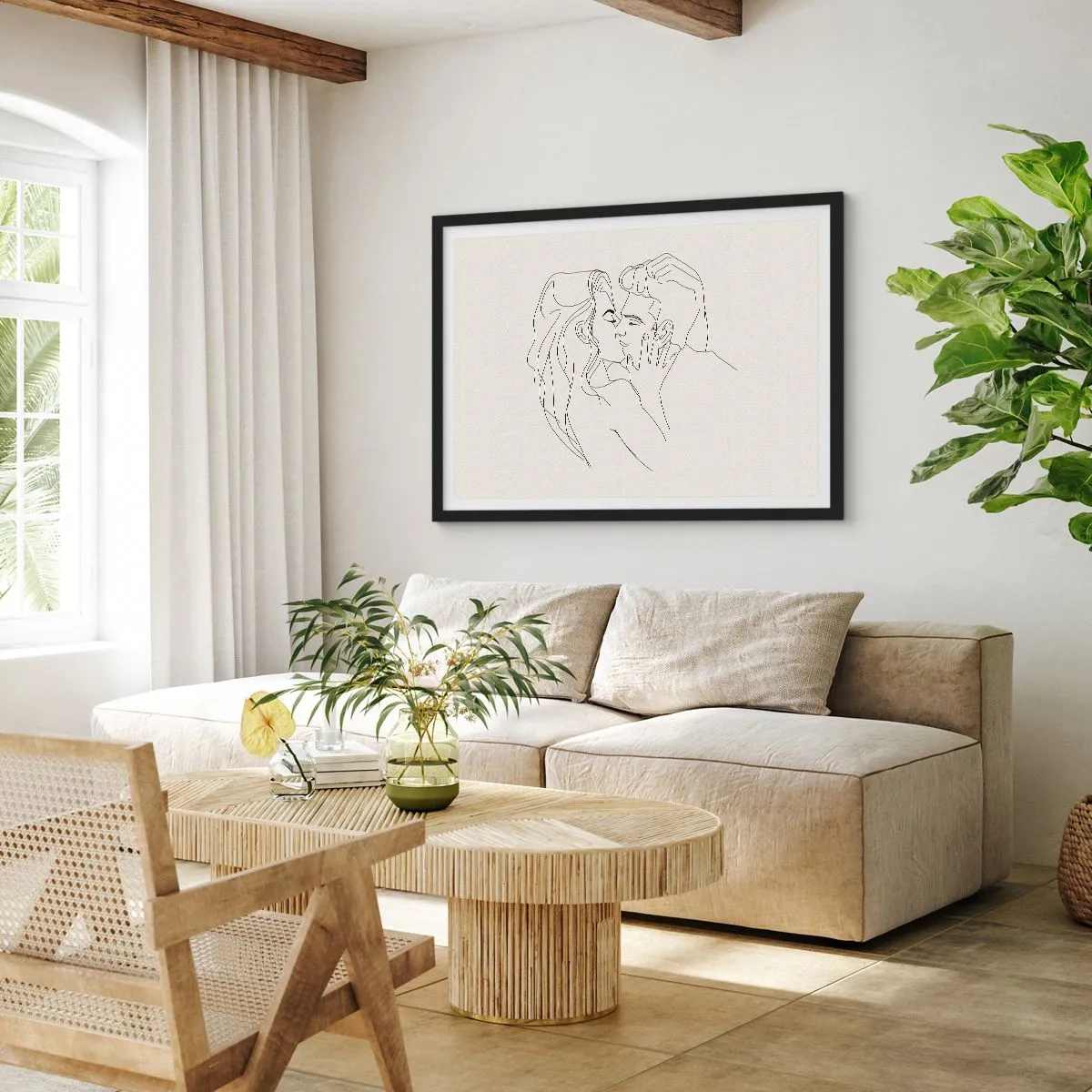 Poster in black frame - Tangled up by a Feeling - 100x70 cm
