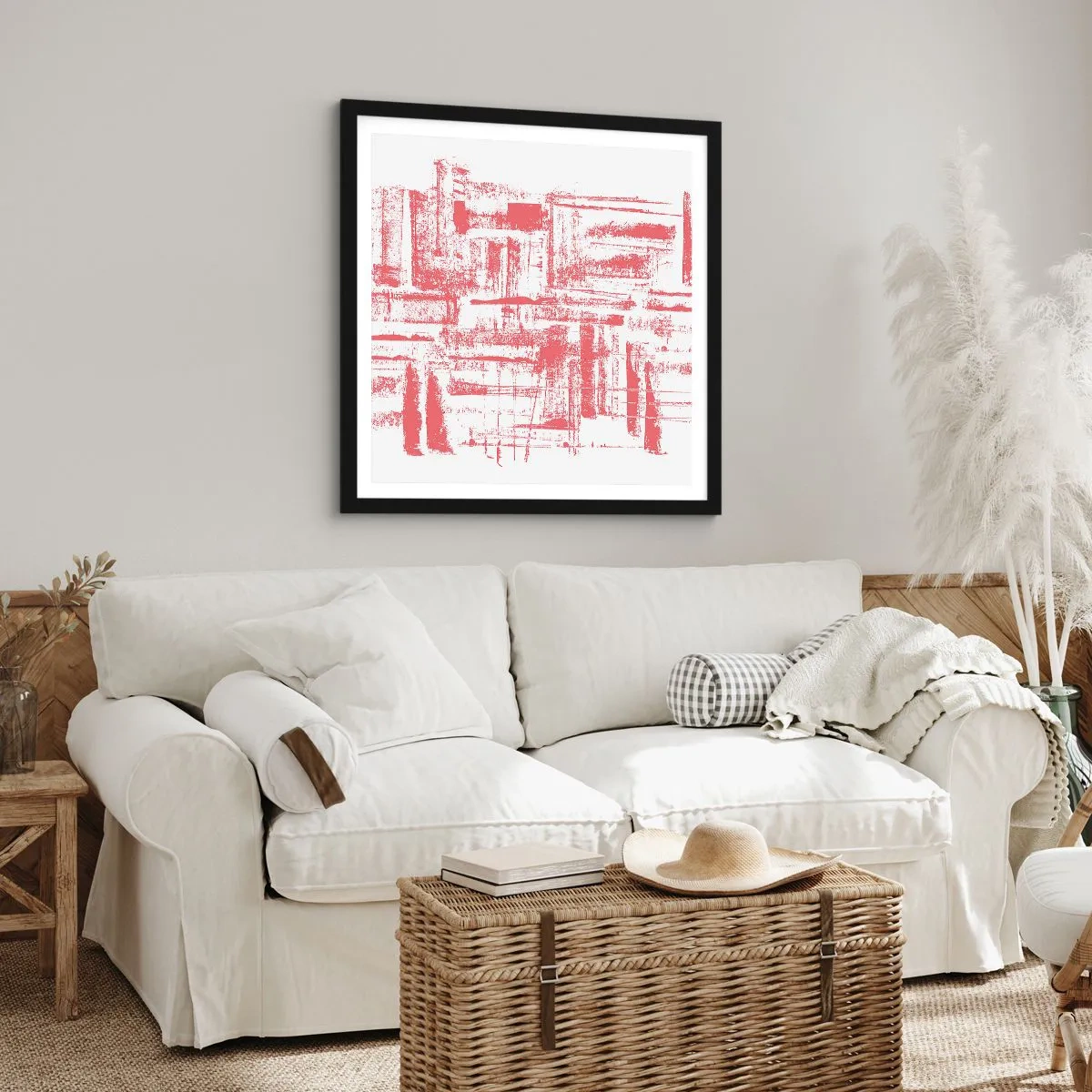 Poster in black frame - Red City - 50x50 cm