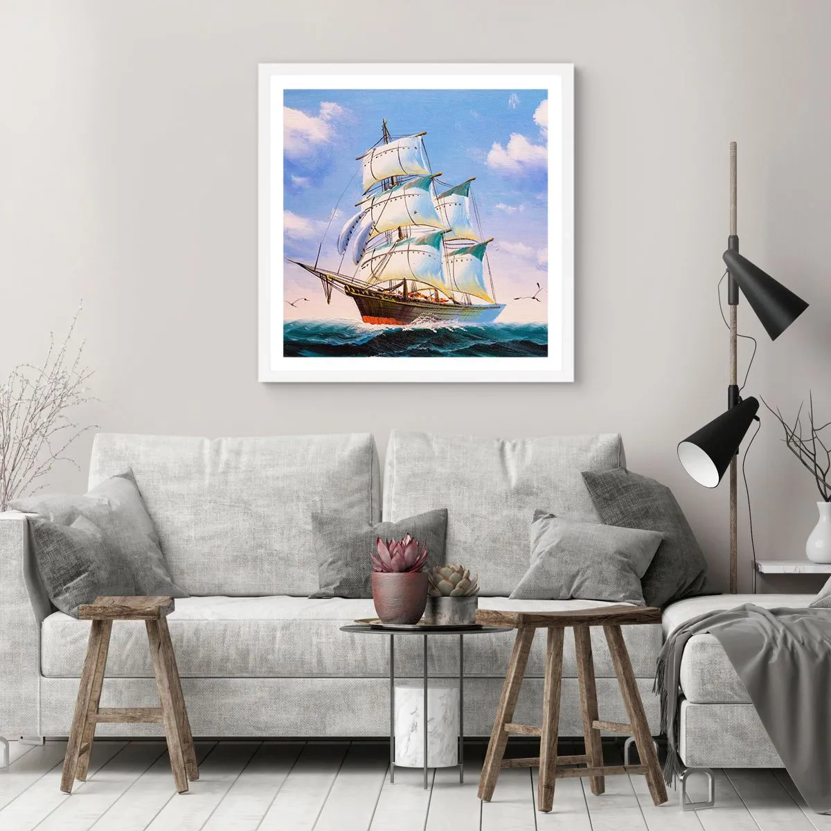 Poster in white frmae - Proudly with Wind - 40x40 cm