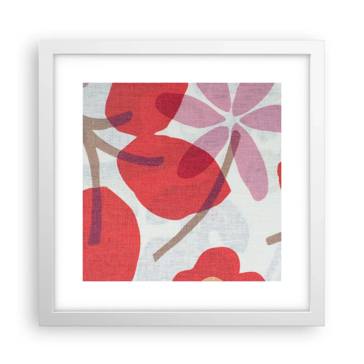 Poster in white frmae - Flower Composition in Pink - 30x30 cm