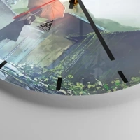 Clock face with lines