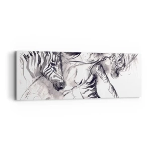 Canvas picture - Dancing With Zebras - 90x30 cm