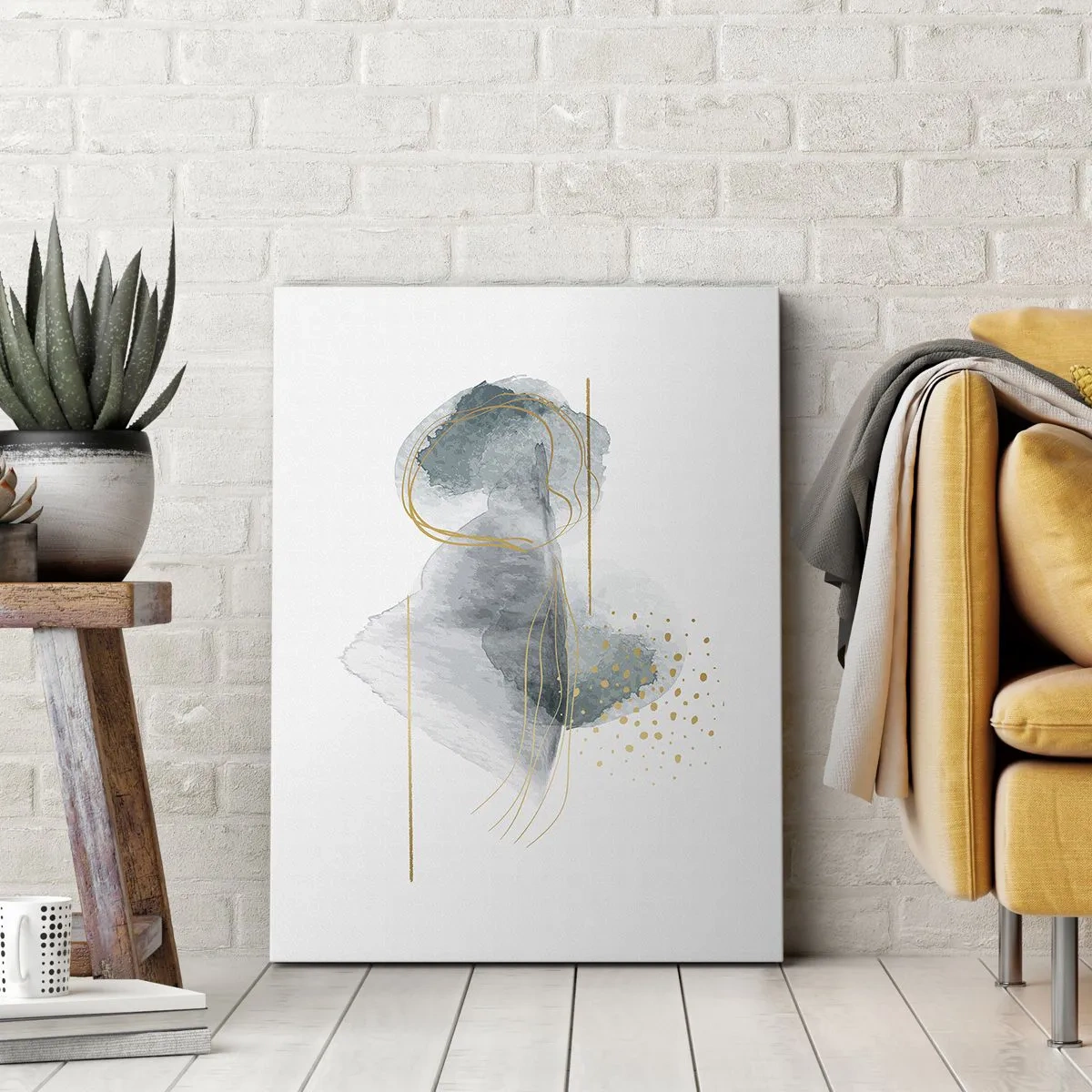 Canvas picture - On the Relationships of Grey and Gold - 45x80 cm