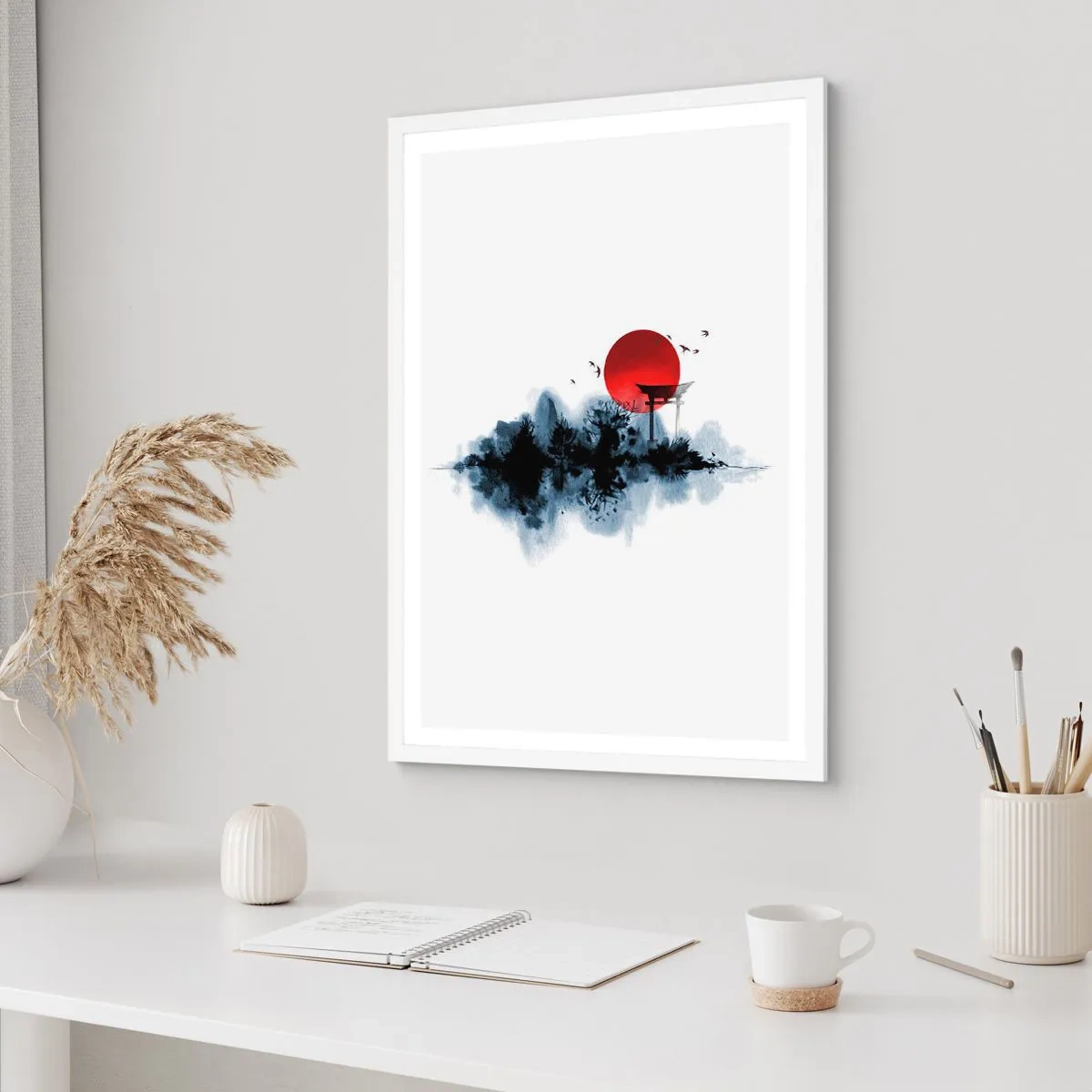 Poster in white frmae - Japanese View - 70x100 cm