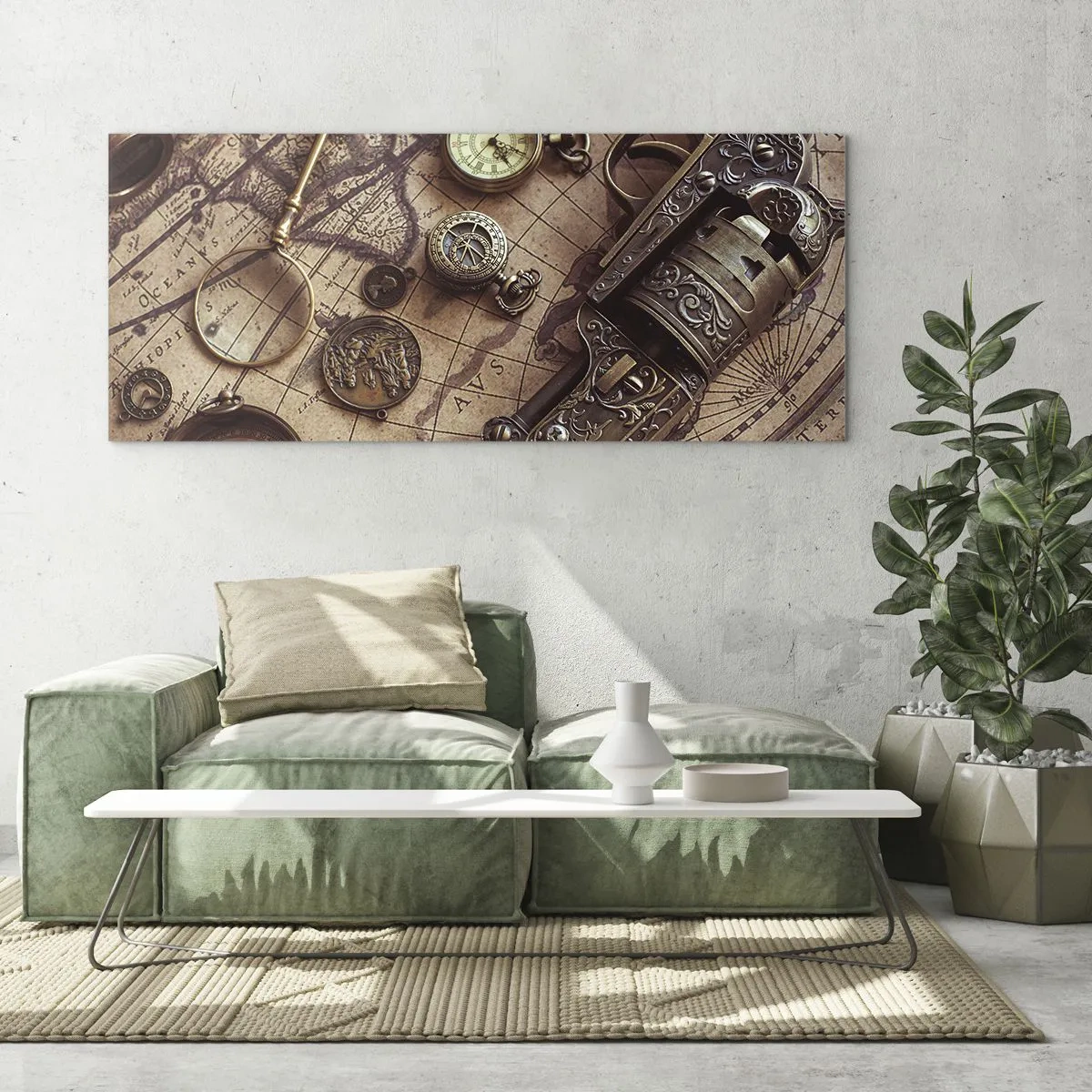 Glass picture - Adventure Calls - 120x50 cm