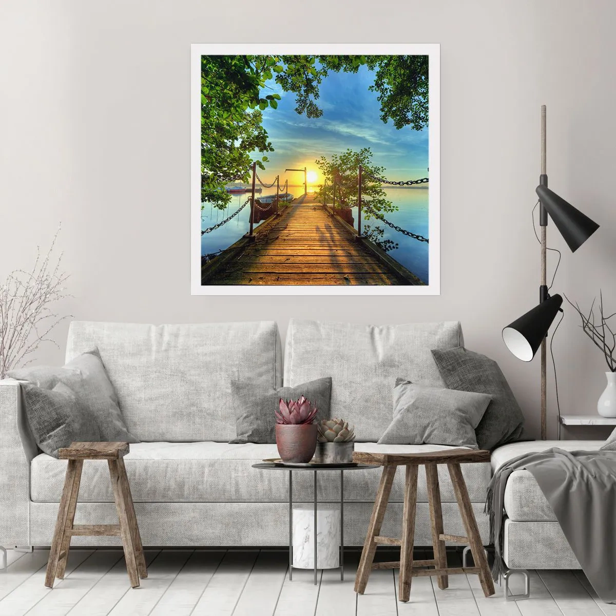 Poster - Sunset by the Water - 50x50 cm
