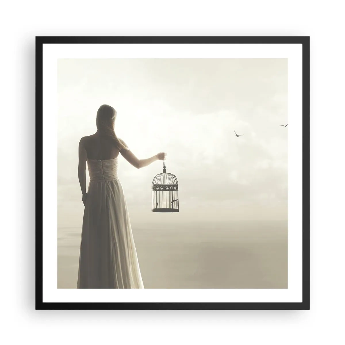 Poster in black frame - Be Free - 60x60 cm