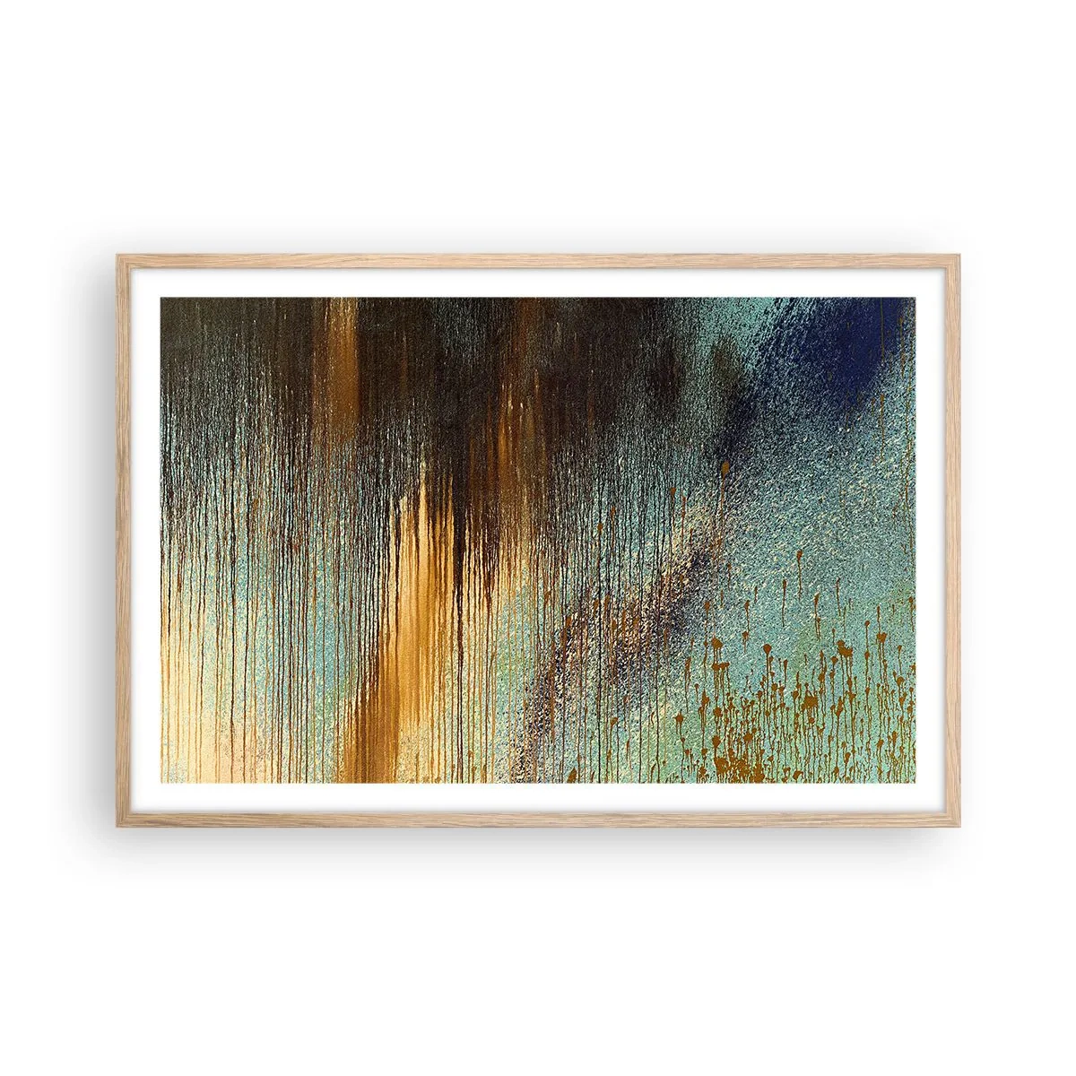 Poster in light oak frame - Non-accidental Colourful Composition - 91x61 cm