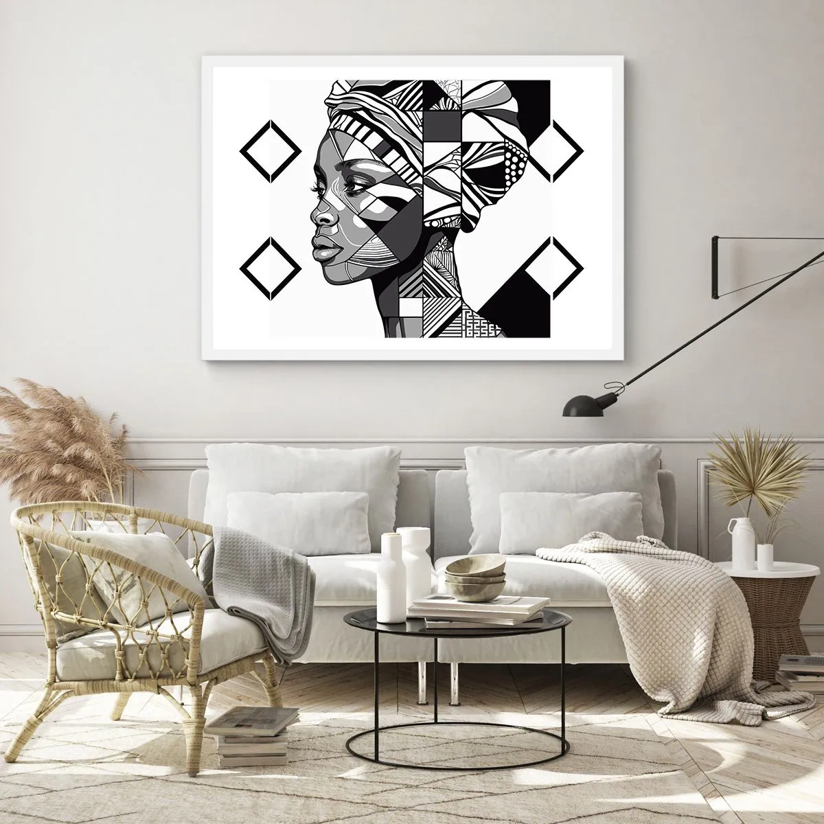 Poster in white frmae - Ethnic Portrait - 70x50 cm