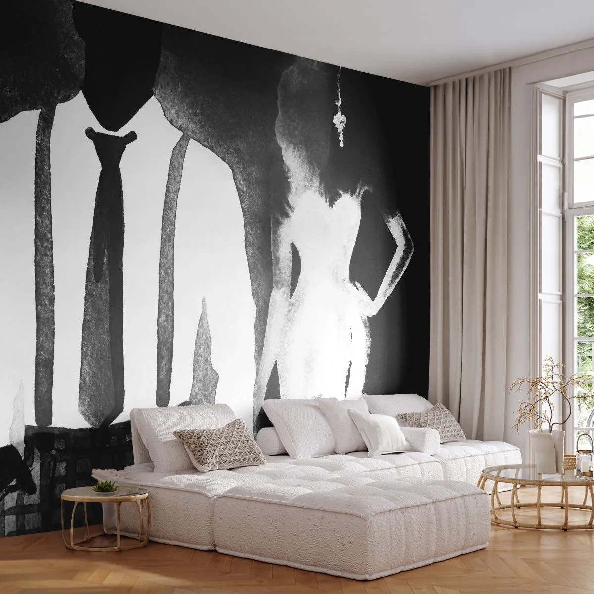 Photo Wallpaper Standard Eco - Noir Atmosphere - Abstraction, Woman and Man, Fashion - 400x280 cm