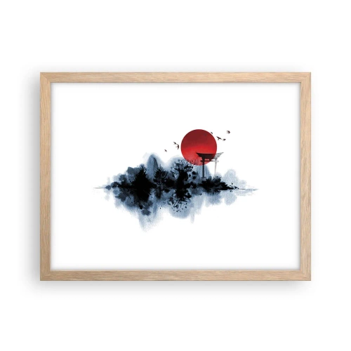 Poster in light oak frame - Japanese View - 40x30 cm