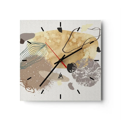 Wall clock - Clock on glass - Applied Splashing - 30x30 cm