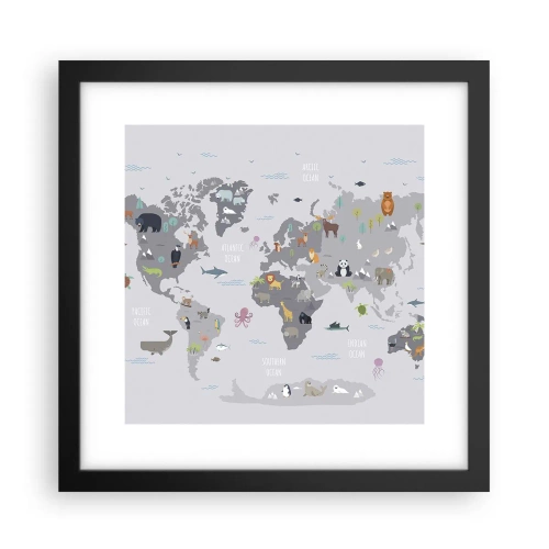Poster in black frame - Tell Me Where You Are From - 30x30 cm