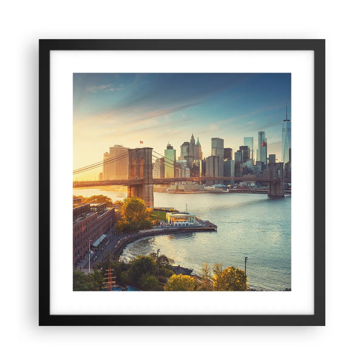 Poster in black frame - Big City Dawn - 40x40 cm