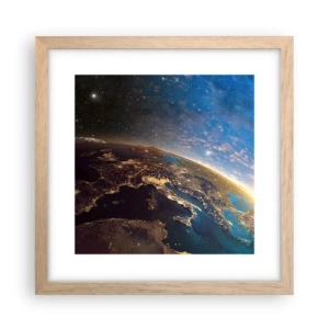 Poster in light oak frame - Let's Look at Each Other from a Distance - 30x30 cm