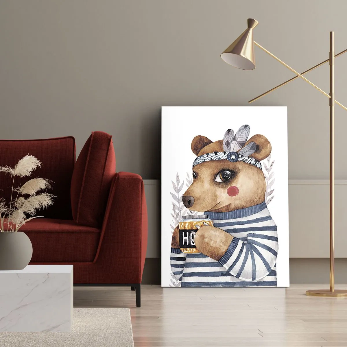 Canvas picture - Sweet Lady Bear - 70x100 cm