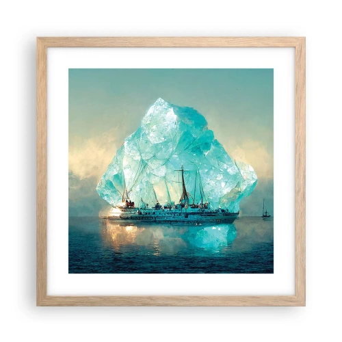 Poster in light oak frame - Arctic Diamond - 40x40 cm