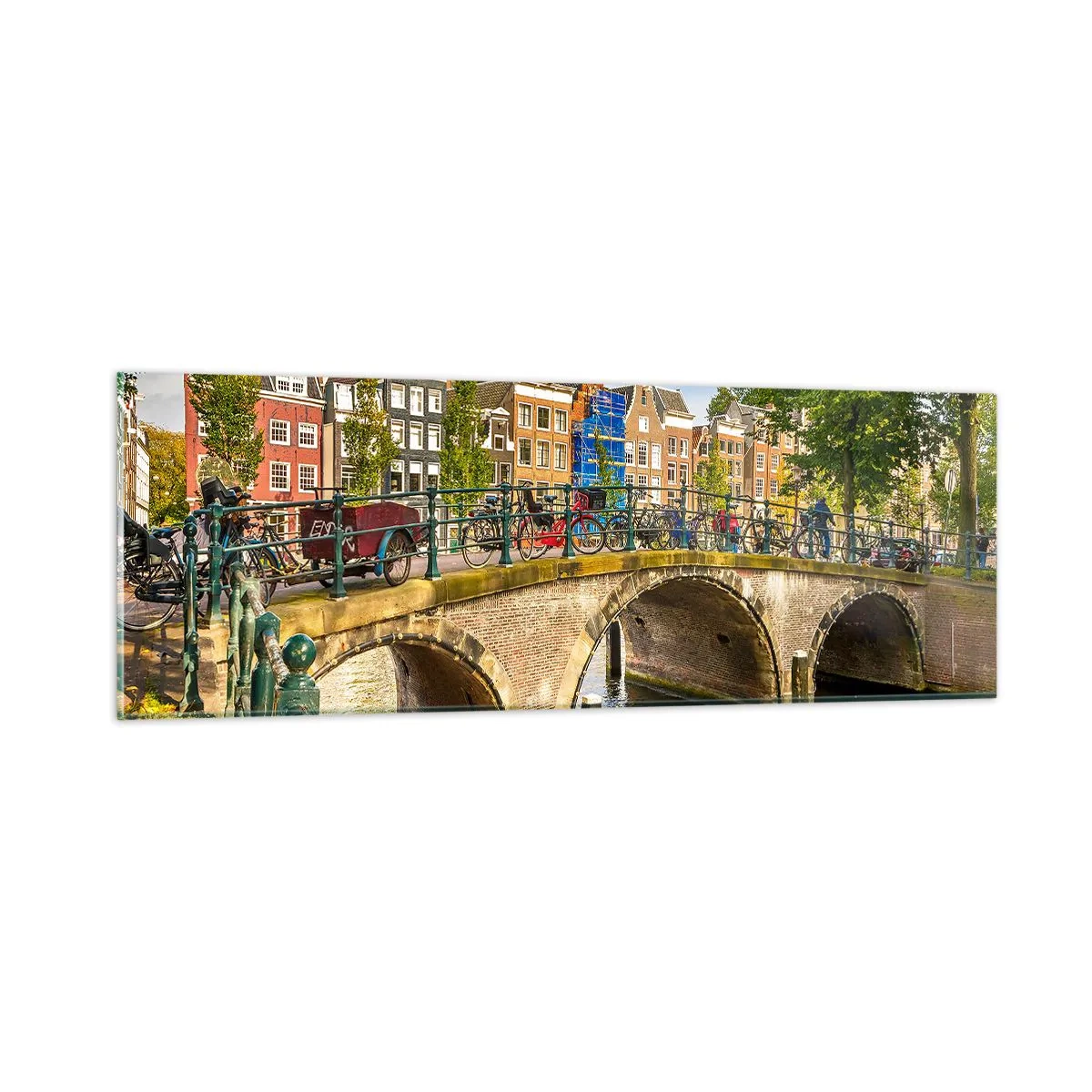 Glass picture - Spring over the Canal - 90x30 cm