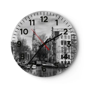 Wall clock - Clock on glass - Amsterdam Atmosphere - 30x30 cm