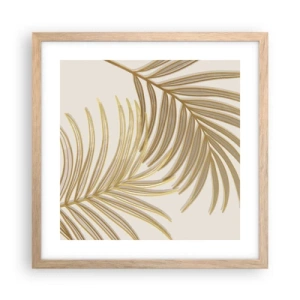 Poster in light oak frame - Golden Palm! - 40x40 cm