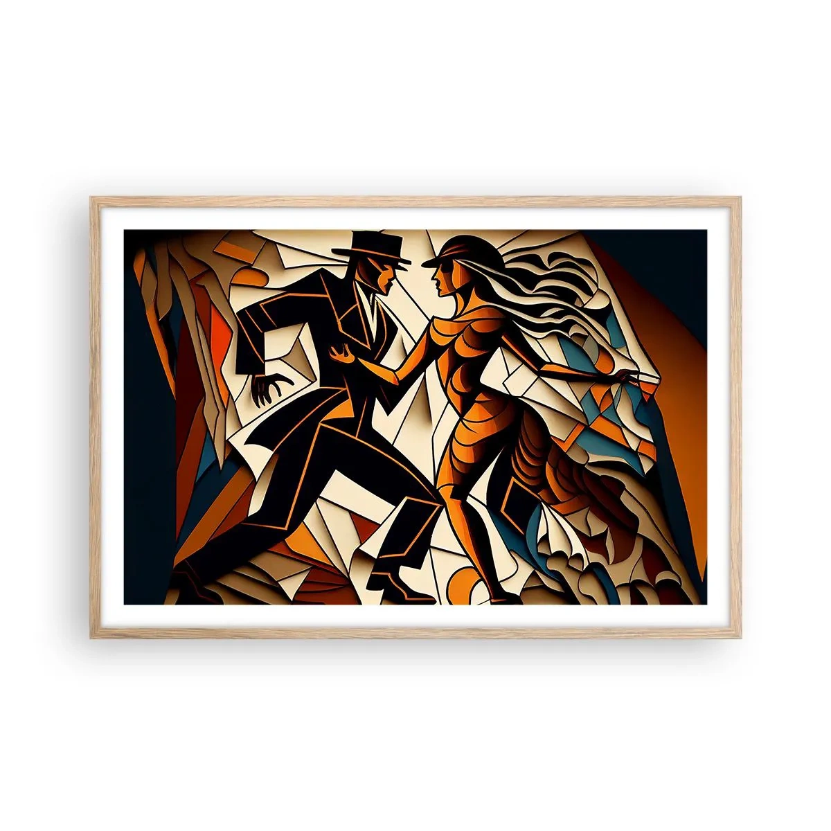 Poster in light oak frame - Dance of Passion - 91x61 cm