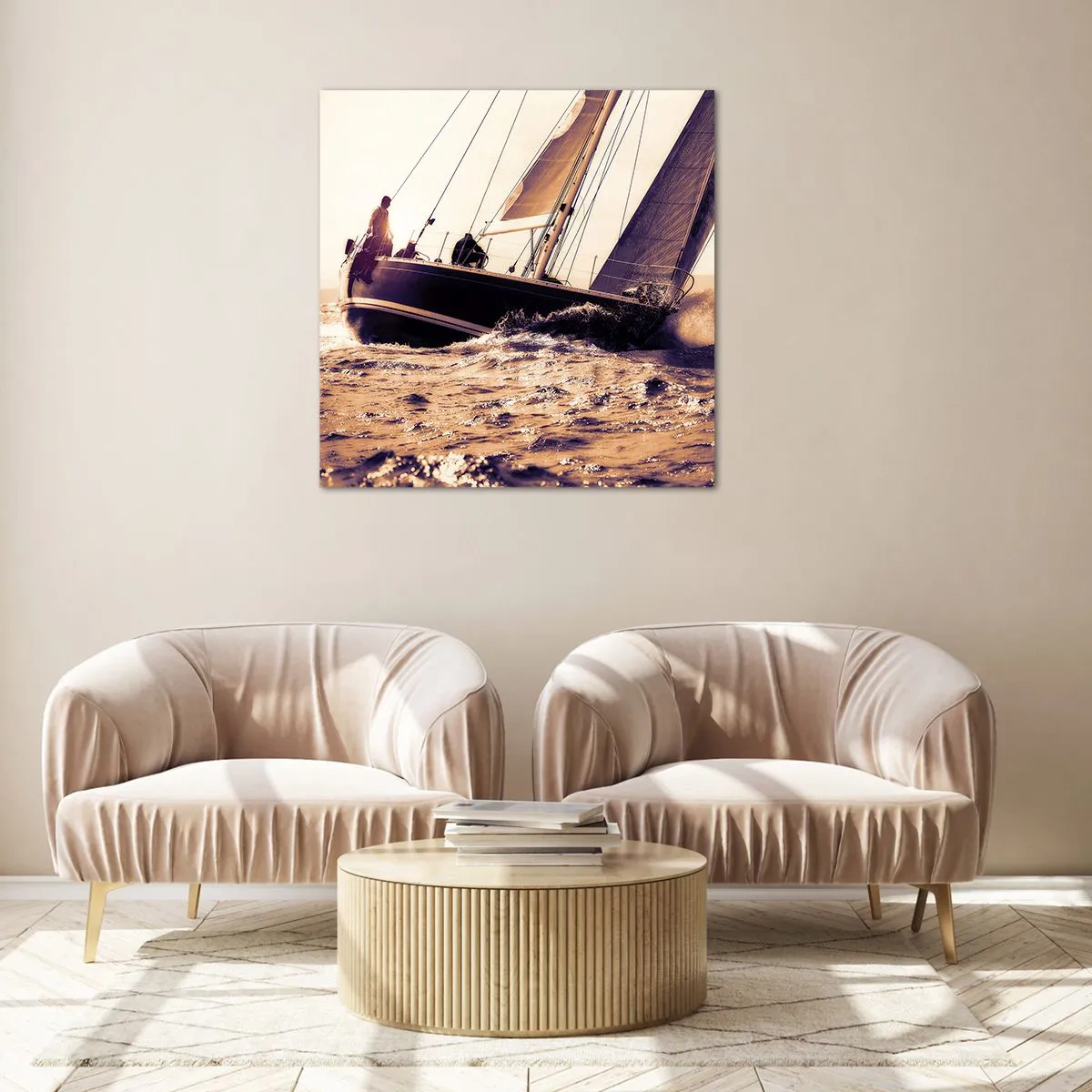 Glass picture - Sail, Sailor - 40x40 cm