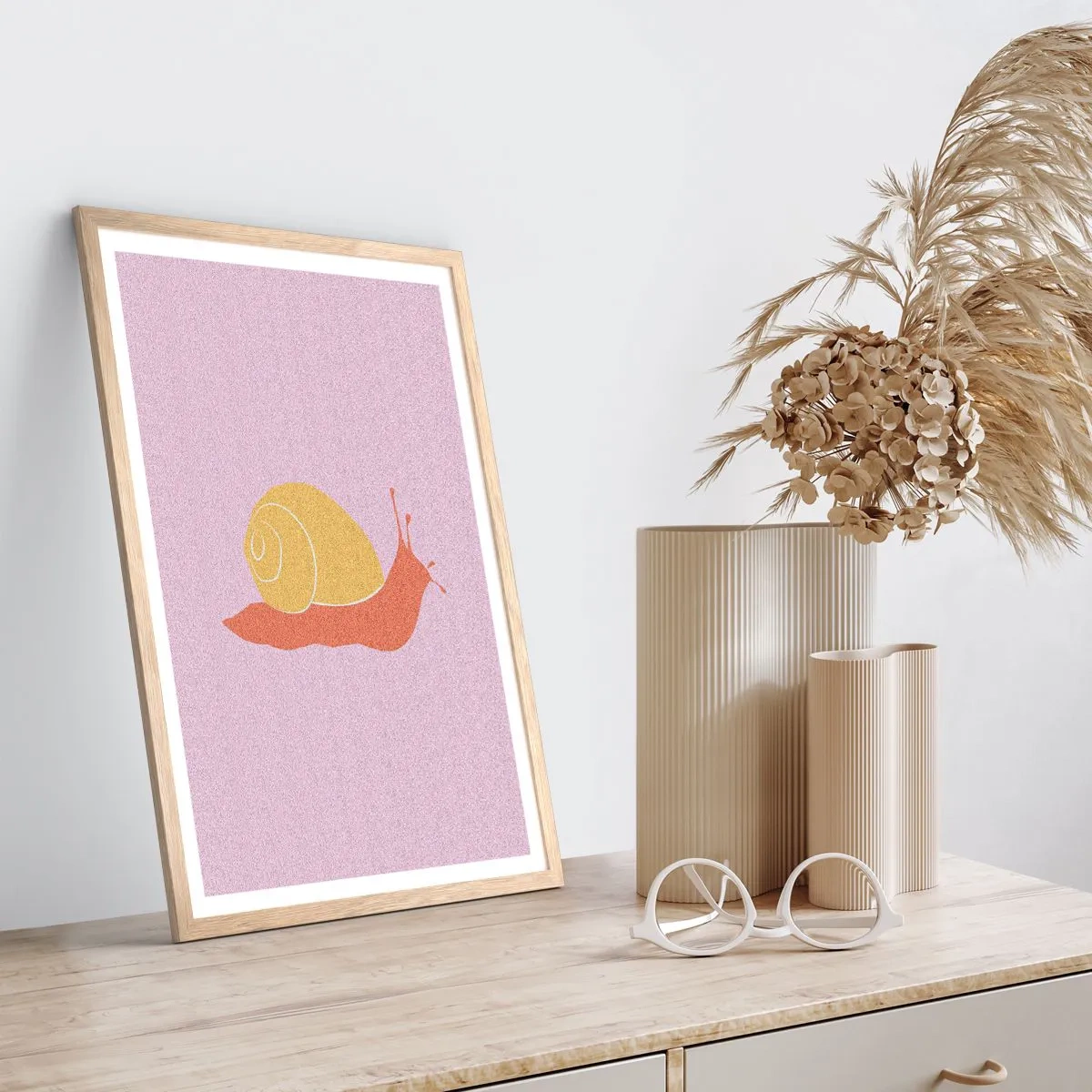 Poster in light oak frame - No Rush - 30x40 cm