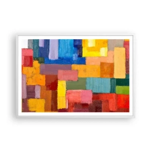 Poster in white frmae - Each Different, All Colourful - 100x70 cm