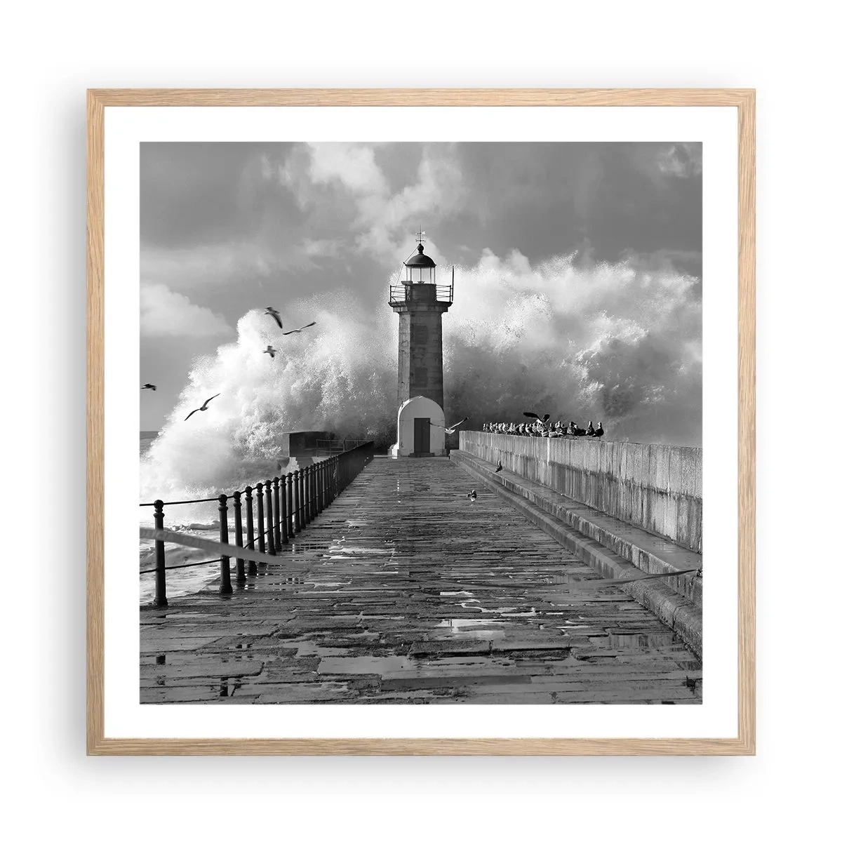 Poster in light oak frame - Fearless - 60x60 cm