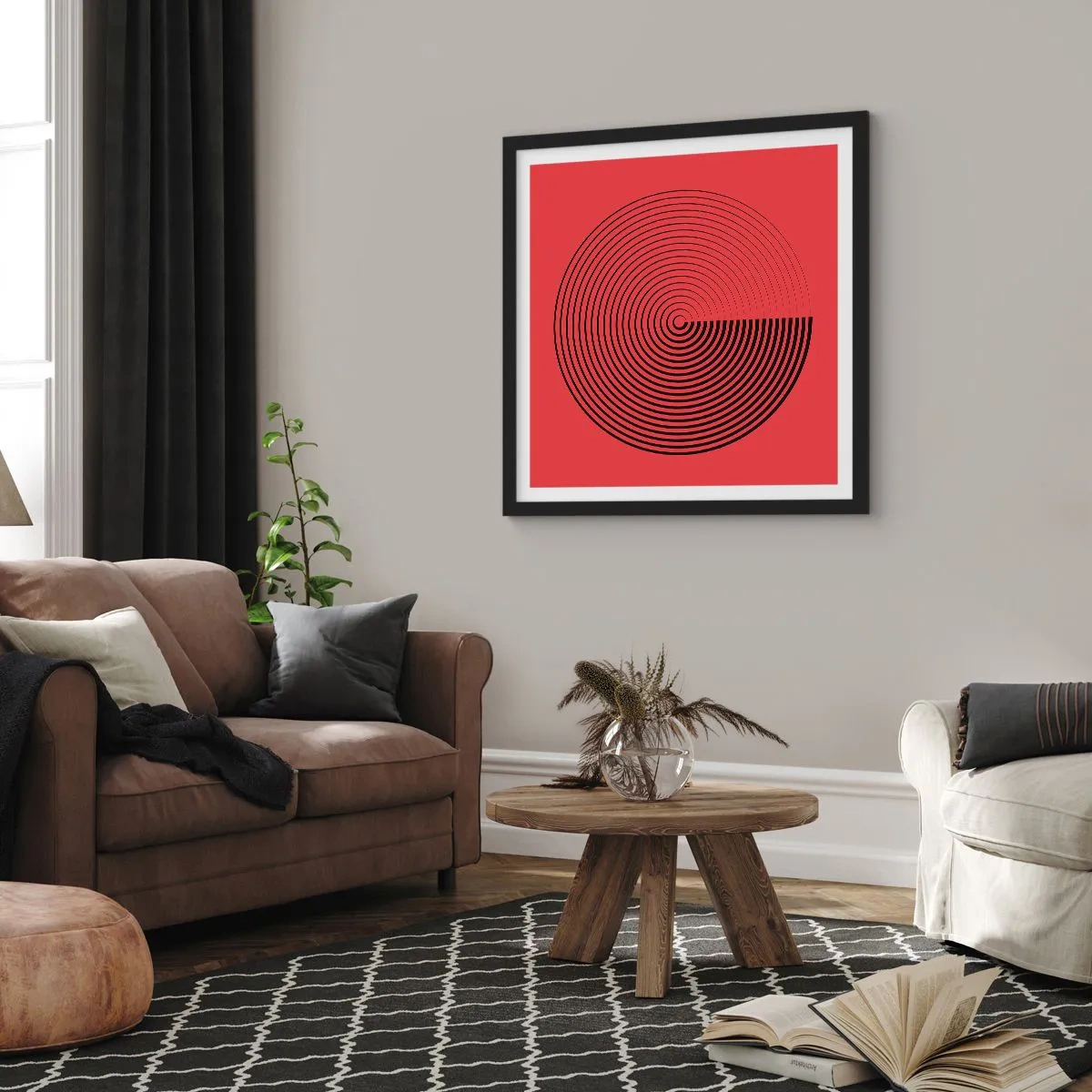 Poster in black frame - Circular Movement - 60x60 cm
