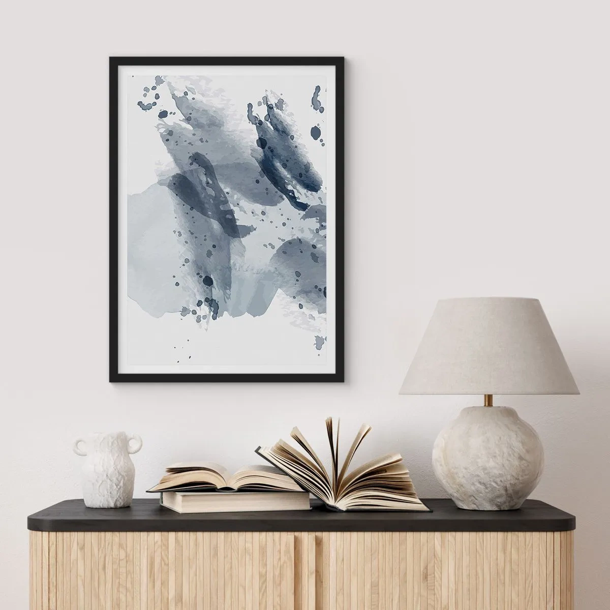 Poster in black frame - Study in Nature of Water - 30x40 cm