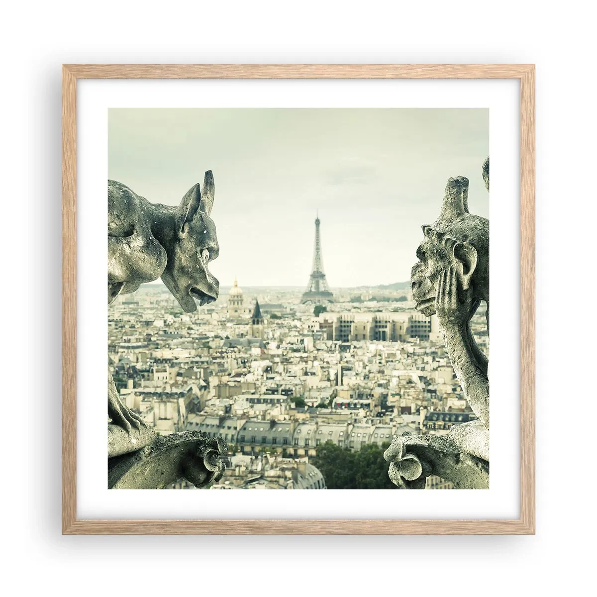 Poster in light oak frame - Parisian Talks - 50x50 cm