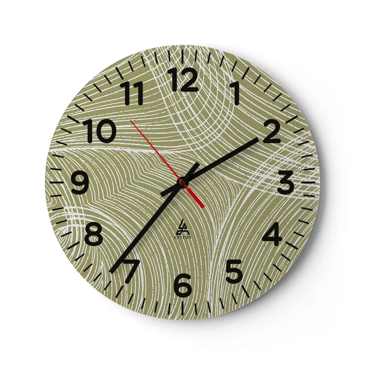 Wall clock - Clock on glass - Intricate Abstract in White - 30x30 cm