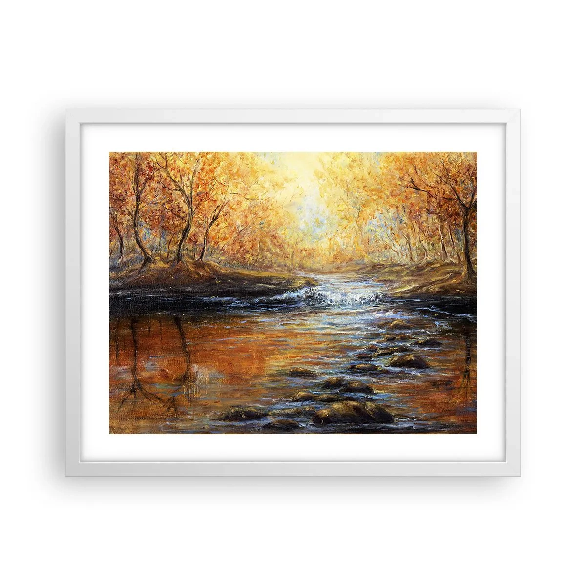 Poster in white frmae - Golden Brook - 50x40 cm