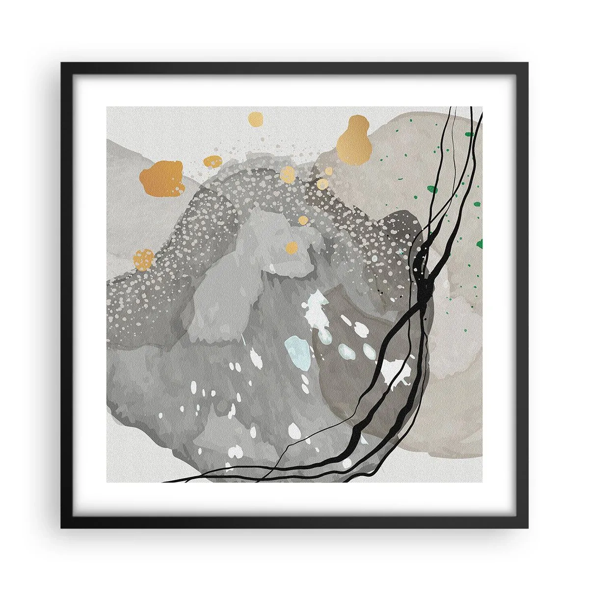 Poster in black frame - Organic Composition  - 50x50 cm