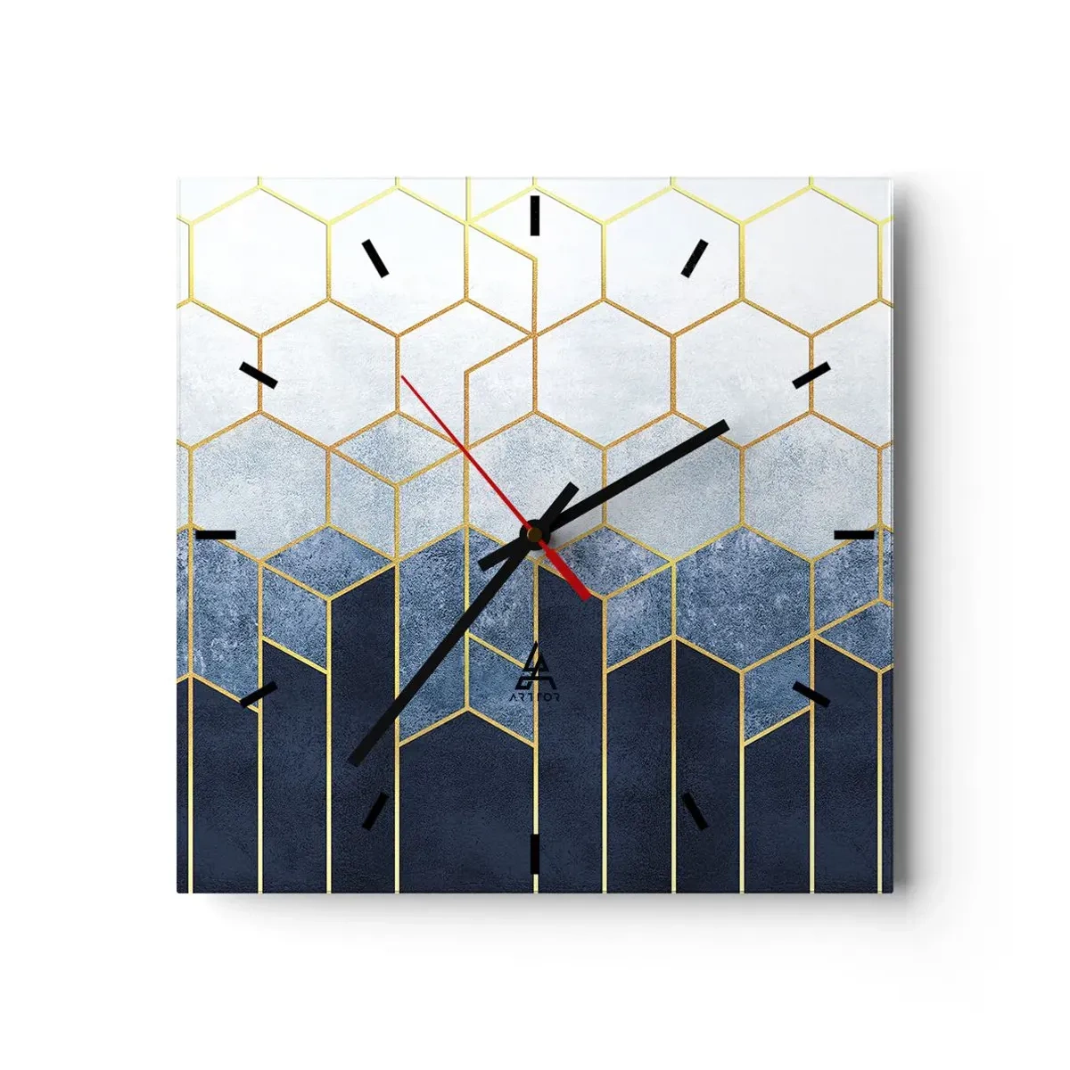 Wall clock - Clock on glass - Composition in Syncopated Rhythm - 30x30 cm