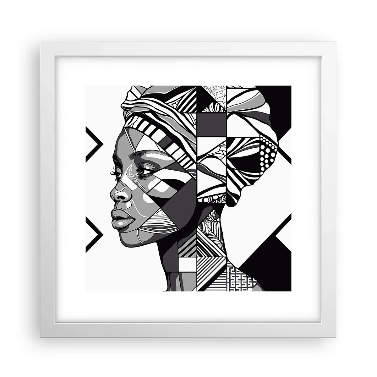 Poster in white frmae - Ethnic Portrait - 30x30 cm