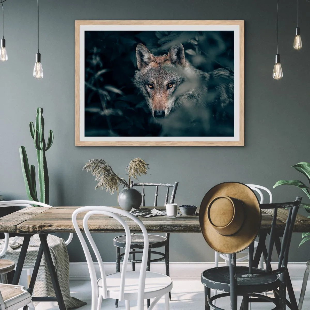 Poster in light oak frame - Hunter - 50x40 cm
