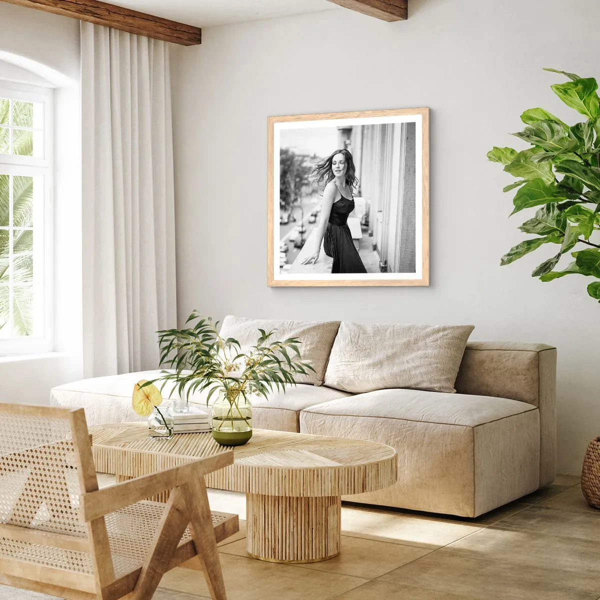 Poster in light oak frame - Certainly a Parisian - 30x30 cm