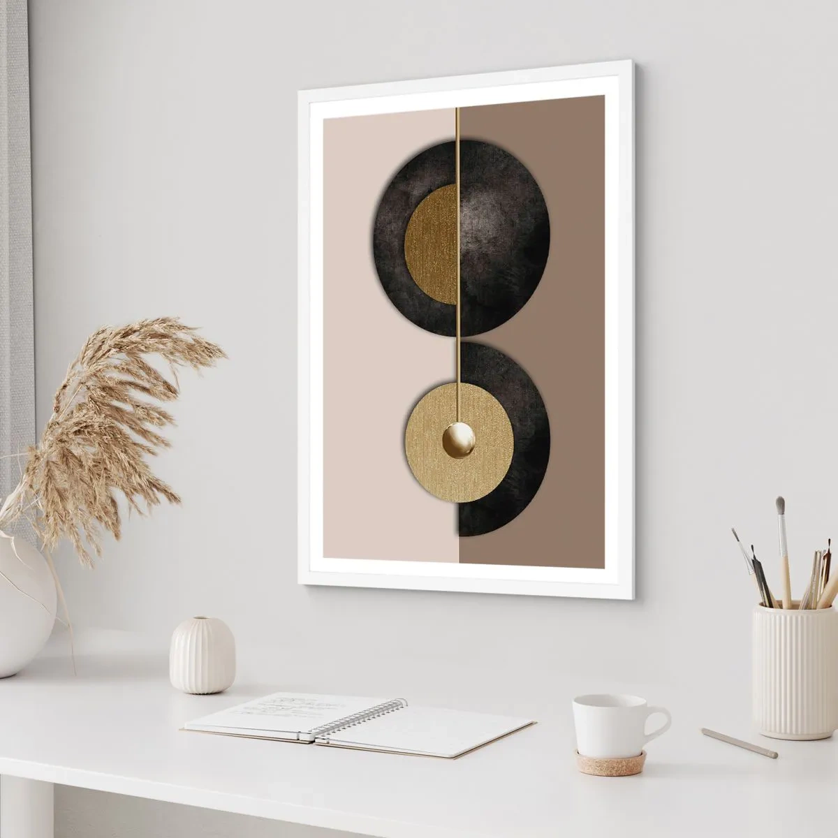 Poster in white frmae - Variations on Wheel - 30x40 cm